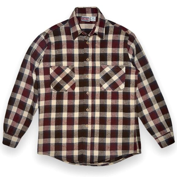 80s Vintage Big Mac Heavyweight Workwear Flannel Shirt Napped Woven in Portugal - Picture 1 of 9